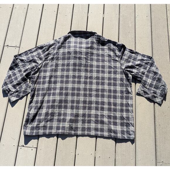 Mens 4X Button Up Plaid Flannel Majestic International XXXXL Pocket Long Sleeve - Picture 5 of 9